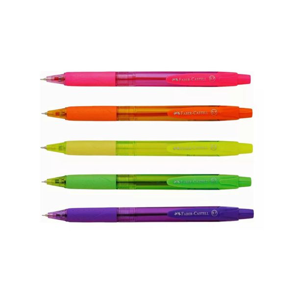 Caneta Poly Radiant 0.7 Neon Kit com 5 unidades Faber-Castell