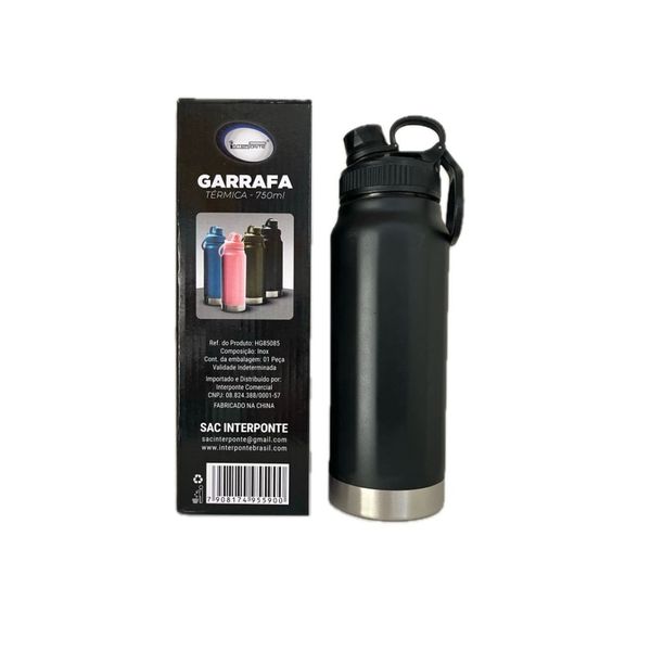  Garrafa Térmica Inox 750ml Interponte (Cores Sortidas)