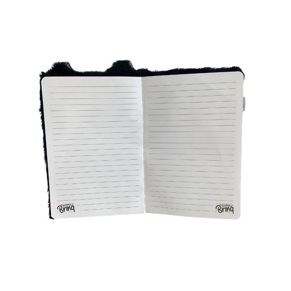  Caderno Pelúcia Gatinho Preto 80 folhas Polibrinq