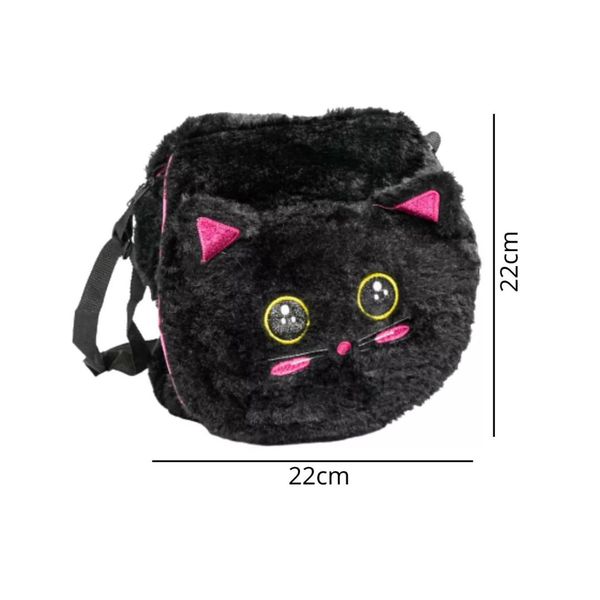 Bolsa Pelúcia Gatinho Preto Polibrinq