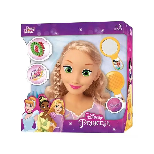 Boneca Rapunzel Busto Styling Head Princesas Disney Nova Brink