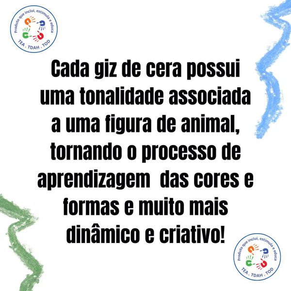 Giz de Cera 10 Cores para Dedo Leo&Leo