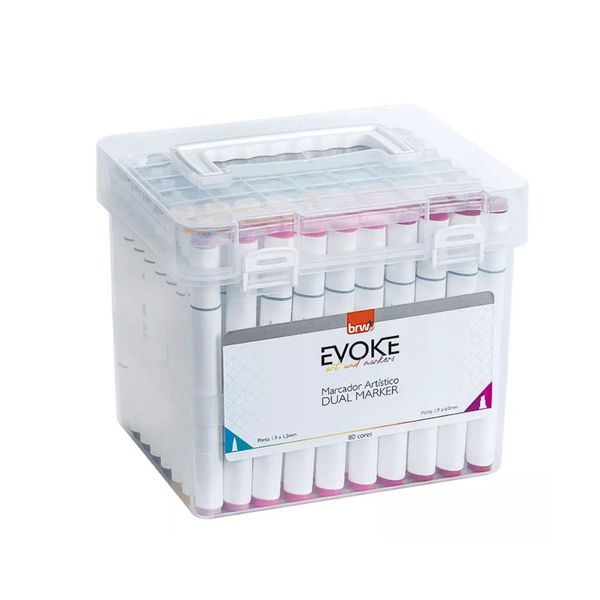 Marcador Dual Brush Evoke 80 Cores Neon BRW