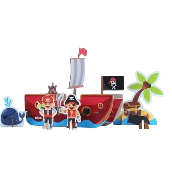 Quebra-Cabeça 3D Piratas 18 peças Babebi