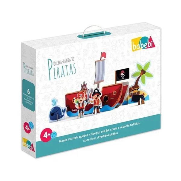 Quebra-Cabeça 3D Piratas 18 peças Babebi