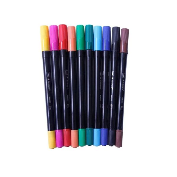 Kit Caneta Dual Brush Dualtip C/ 10 Cores Bismark 