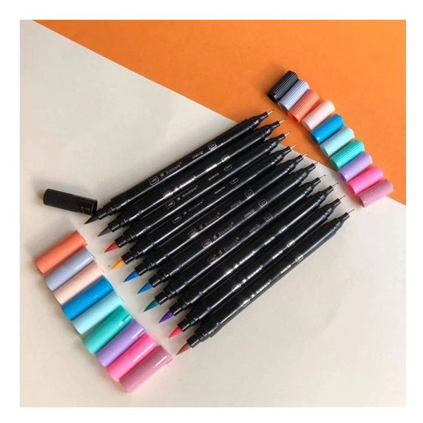 Marcador Dualtip Brush c/10 Tons Pastel Bismark Yes