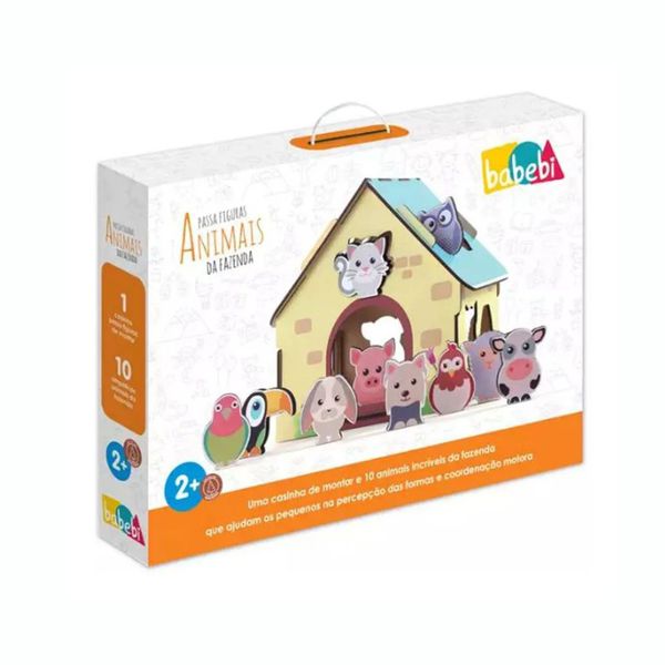  Passa Figuras Animais da Fazenda 17 Peças Babebi 