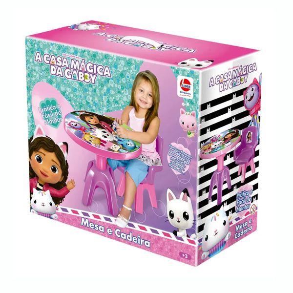 Mesa e Cadeira Casa Mágica Gabby Líder Brinquedos