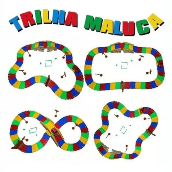 Trilha Maluca 160 Blocos + Carrinho Braskit