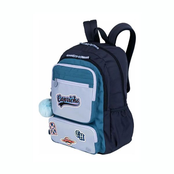  Mochila De Costas Capricho Cosmic Patches Azul Sestini