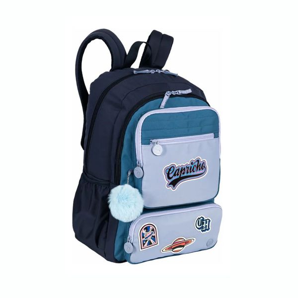  Mochila De Costas Capricho Cosmic Patches Azul Sestini