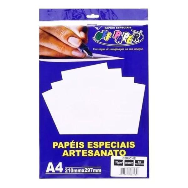 Papel Couché A4 170g Branco 50 Folhas - Off Paper