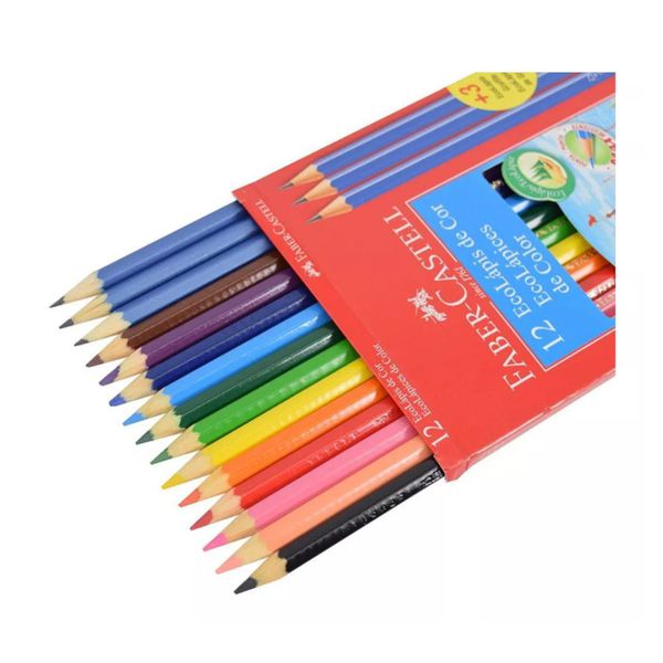 Lápis de Cor Faber Castell 12 Cores Kit +2N