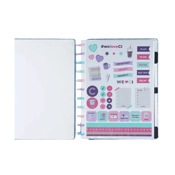 Caderno Inteligente Let s Glitter Ocean Blue - Tamanho Grande