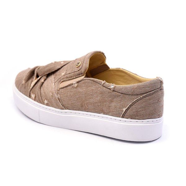 T nis Slip On Feminino Jeans Destroye Marrom BALLUGA