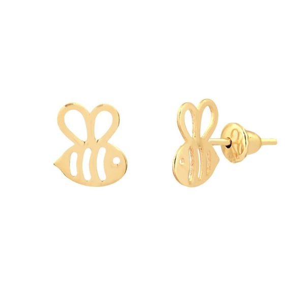 Brinco de ouro amarelo 18k - Abelha 