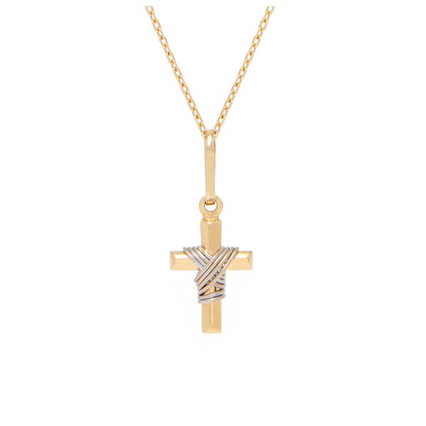 Pingente ouro amarelo e ouro branco 18k - Cruz no 