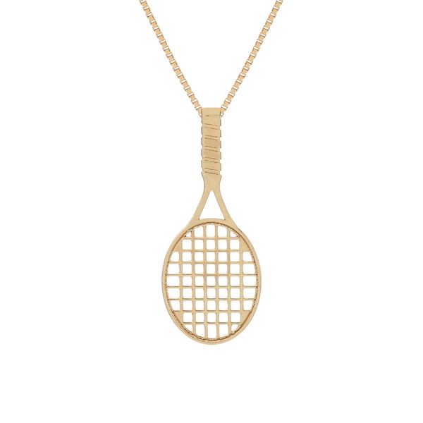 Pingente ouro amarelo 18k - Raquete Tennis 