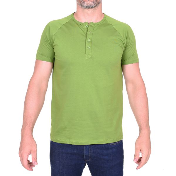 Camisa Raglan Manga Curta Verde Limone - Algodão Pima