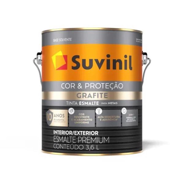 SUVINIL ESMALTE COR E PROTEÇÃO FOSCO GRAFITE ESCURO 3,6L