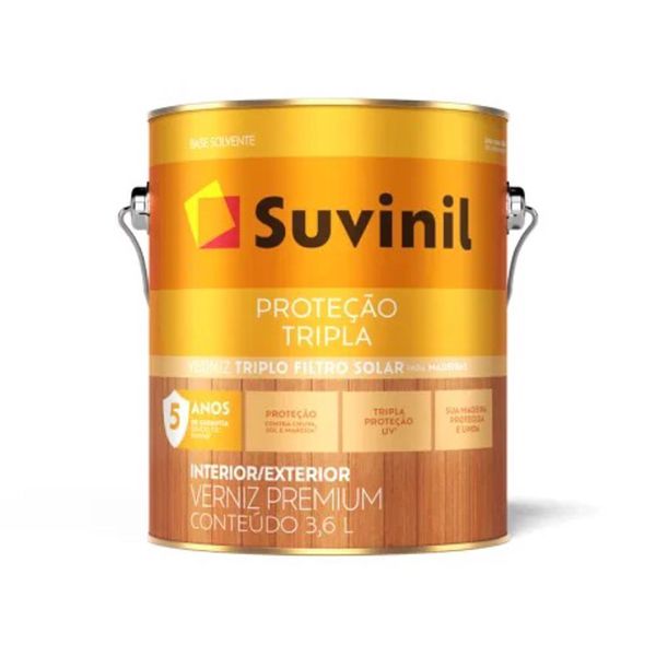 SUVINIL VERNIZ TRIPLA PROTEÇÃO FILTRO SOLAR BRILHANTE IMBUIA 3,6L