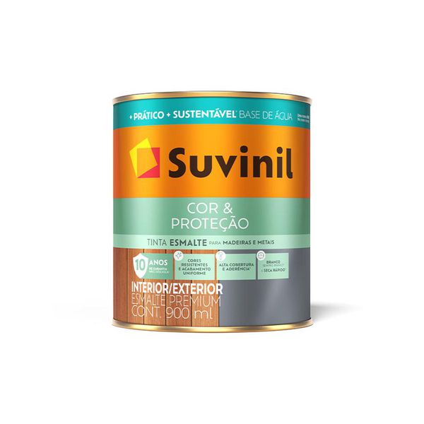 SUVINIL ESMALTE COR E PROTEÇÃO BASE ÁGUA BRILHANTE GELO 900ML