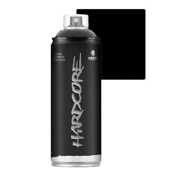 SPRAY HARDCORE PRETO GLOSS BRILHANTE RV9011 MONTANA 400ML