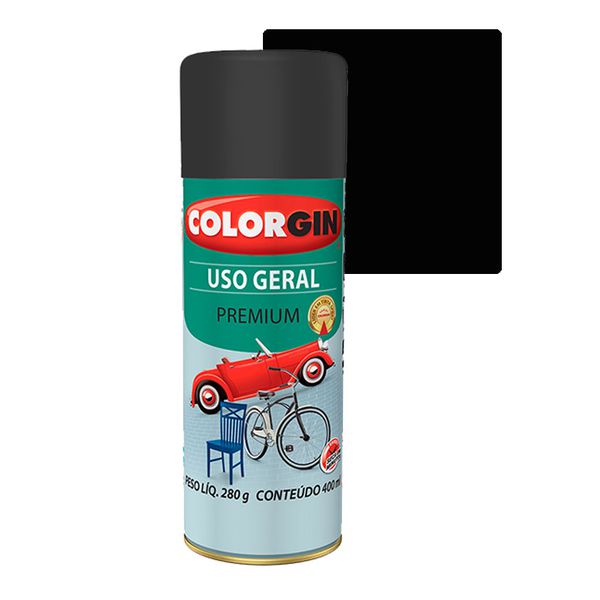 COLORGIN SPRAY USO GERAL PRETO FOSCO 400ML