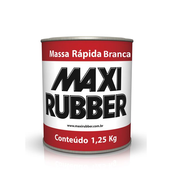 MASSA RÁPIDA BRANCA MAXI RUBBER 1,25KG