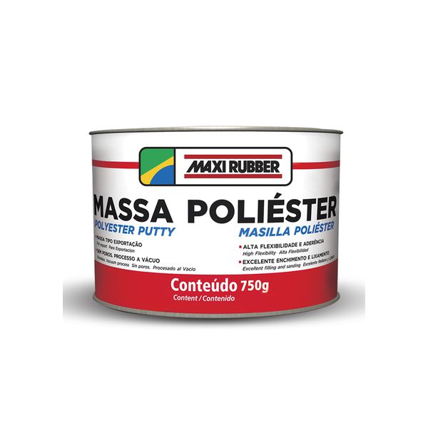 MASSA POLIÉSTER AMARELA MAXI RUBBER 750GR