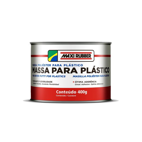 MASSA POLIÉSTER P/ PLÁSTICO MAXI RUBBER 400GR