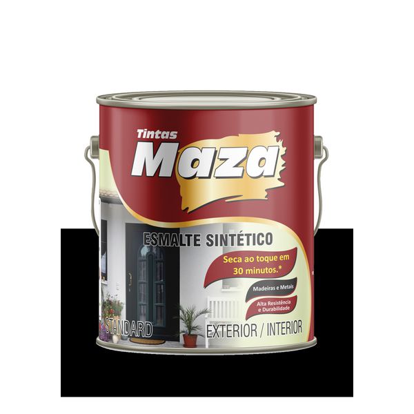 MAZA ESMALTE SINTÉTICO BRILHANTE PRETO 3,6L