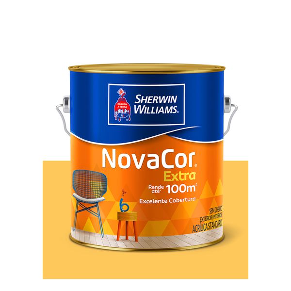 NOVACOR ACRÍLICO FOSCO PAREDE AMARELO SOL 3,6L