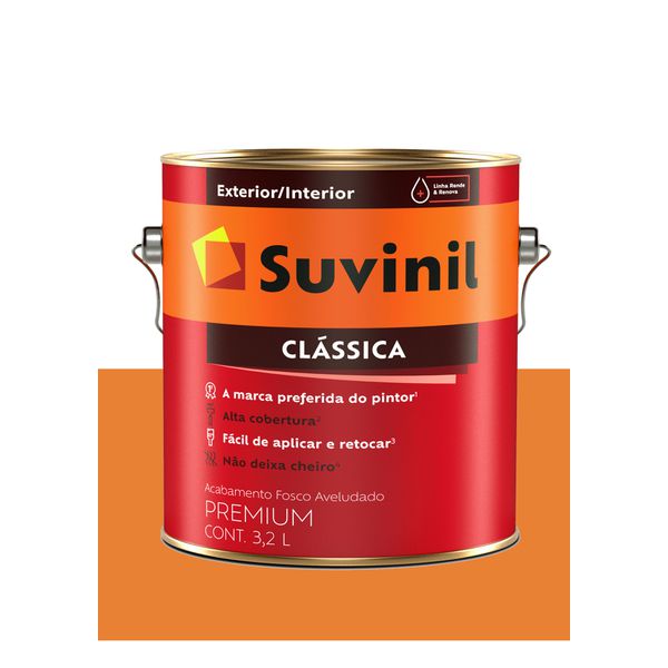 SUVINIL LÁTEX MAXX CLÁSSICA TANGERINA FOSCO AVELUDADO 3,6L