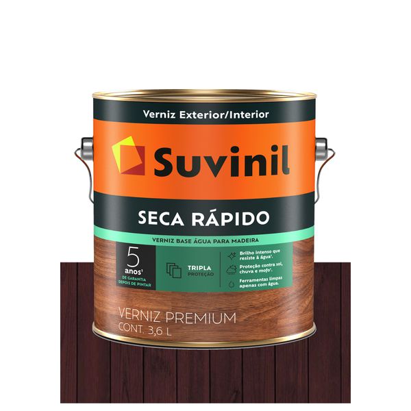 SUVINIL VERNIZ SECA RÁPIDO BRILHANTE MOGNO 3,6L