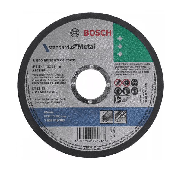 Disco Corte Inox Standard 115x1,0x22,23mm Bosch