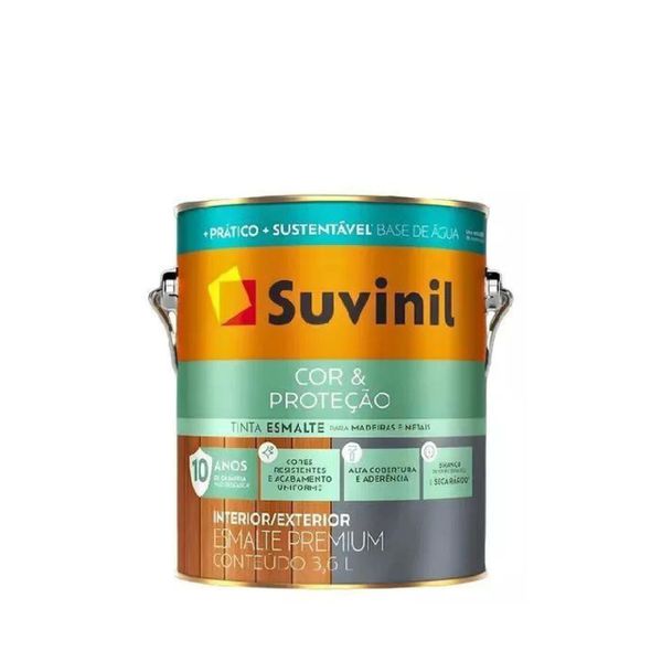 Esmalte Acetinado Cor E Proteção Branco 3,6L (Base Água) Suvinil