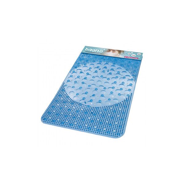 Tapete Banho 65x35cm Plástico Azul Primafer Atlas