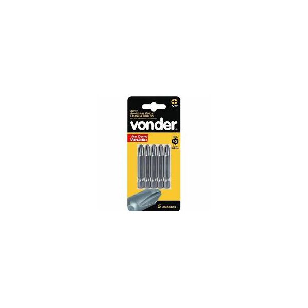 Bits Phillips 1/4" Nº-2 25mm com 5pc Vonder