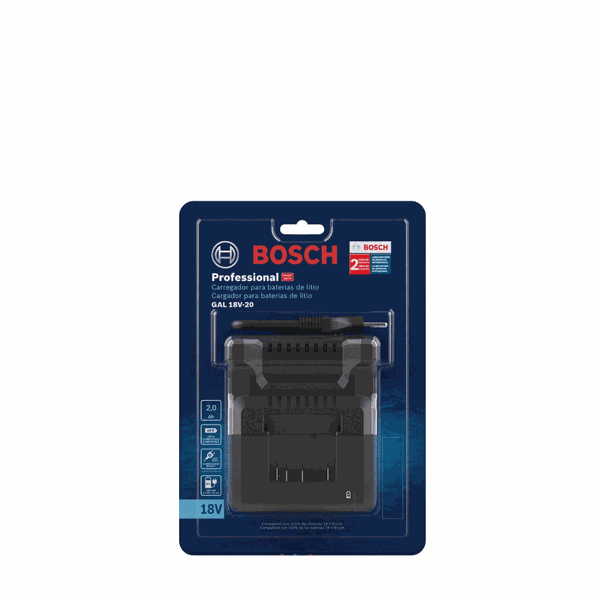 Carregador Bateria 18V Bivolt GAL 18V-20 Blister Bosch