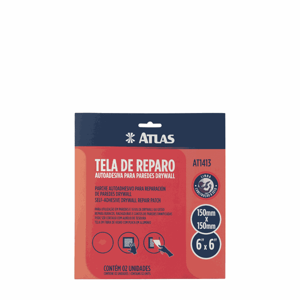 Tela Reparo Autoadesiva Para Drywall Atlas