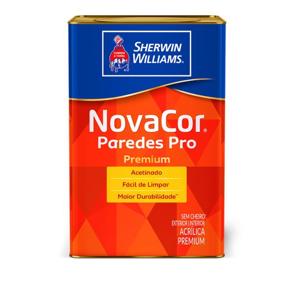 Novacor Paredes Pro Acetinado Branco 18L Sherwin Williams