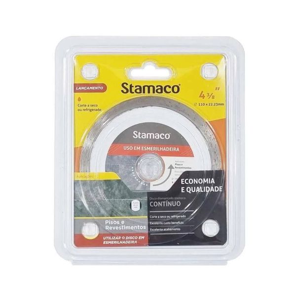 Disco Diamantado Continuo 110x22,23mm Para Esmerilhadeira Stamaco