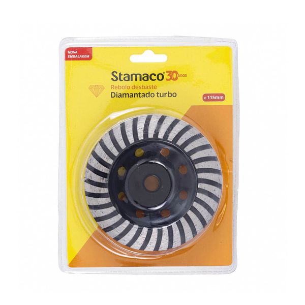 Disco de Desbaste Diamantado Turbo 115mm Rosca M14 Para Esmerilhadeira Stamaco
