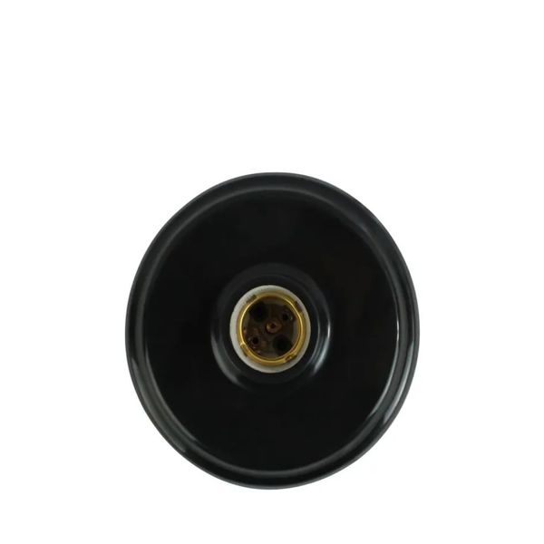 Plafon Plástico Bocal Porc E-27 Preto Foxlux