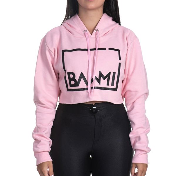Cropped Moletom Flanelado Bawmi Rosa