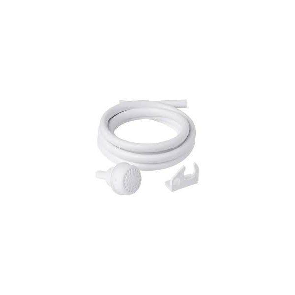 Mangueira Branca com Suporte Para Ducha Chuveiro Sintex 