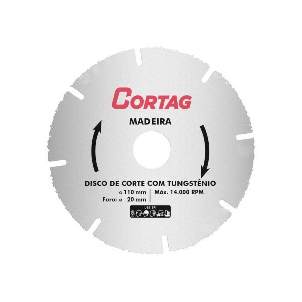 DISCO TUNGSTENIO P/MARMORE, MADEIRA, PREGOS 61346 CORTAG 