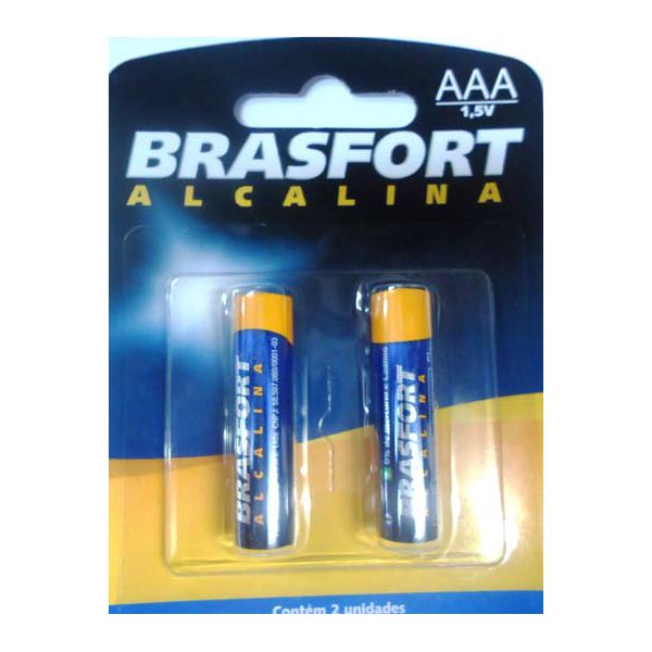 PILHA ALCALINA PALITO AAA 6300 CARTELA 2PC BRASFORT